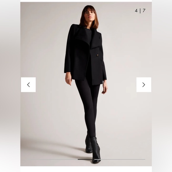 Ted Baker Rytaa Short Wool Coat, Black, Size 2 - Picture 5 of 14